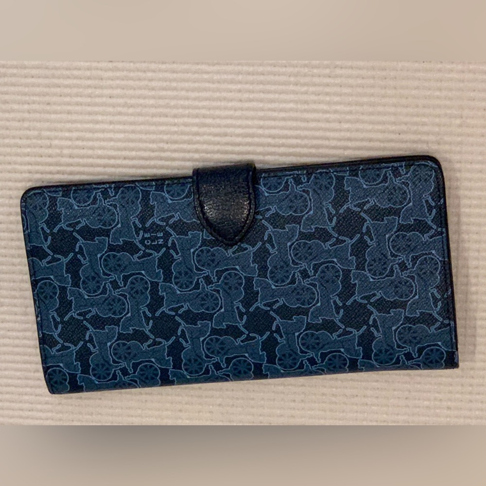 Celine long blue wallet